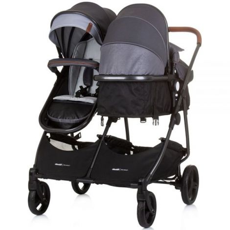 Carucior gemeni Chipolino Duo Smart 2 in 1 silver grey - poza 5