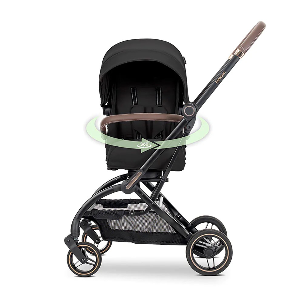 Carucior Lorelli Makaya cu scaun rotativ 360 grade Negru - poza 2