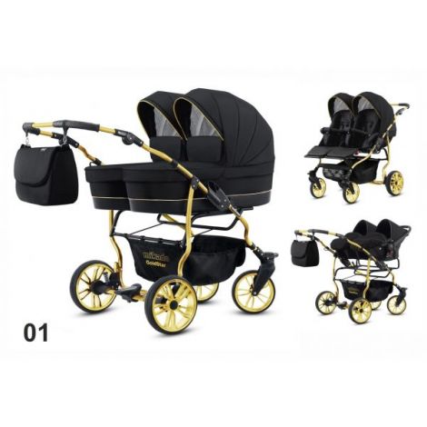 Carucior pentru gemeni Mikado GOLDSTAR 3 in 1 GS-01 - poza 1