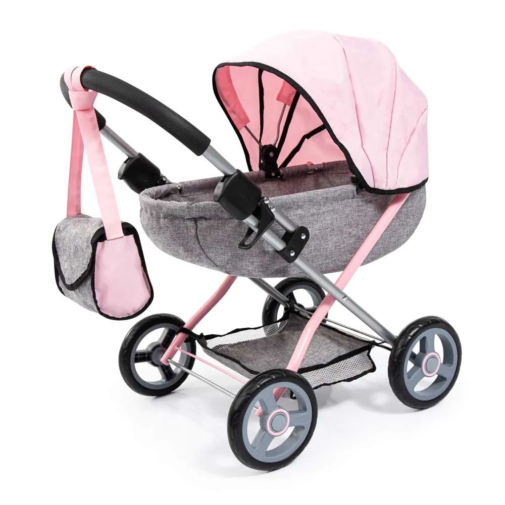 Carucior pentru papusi Bayer Cosy Grey Pink - poza 1