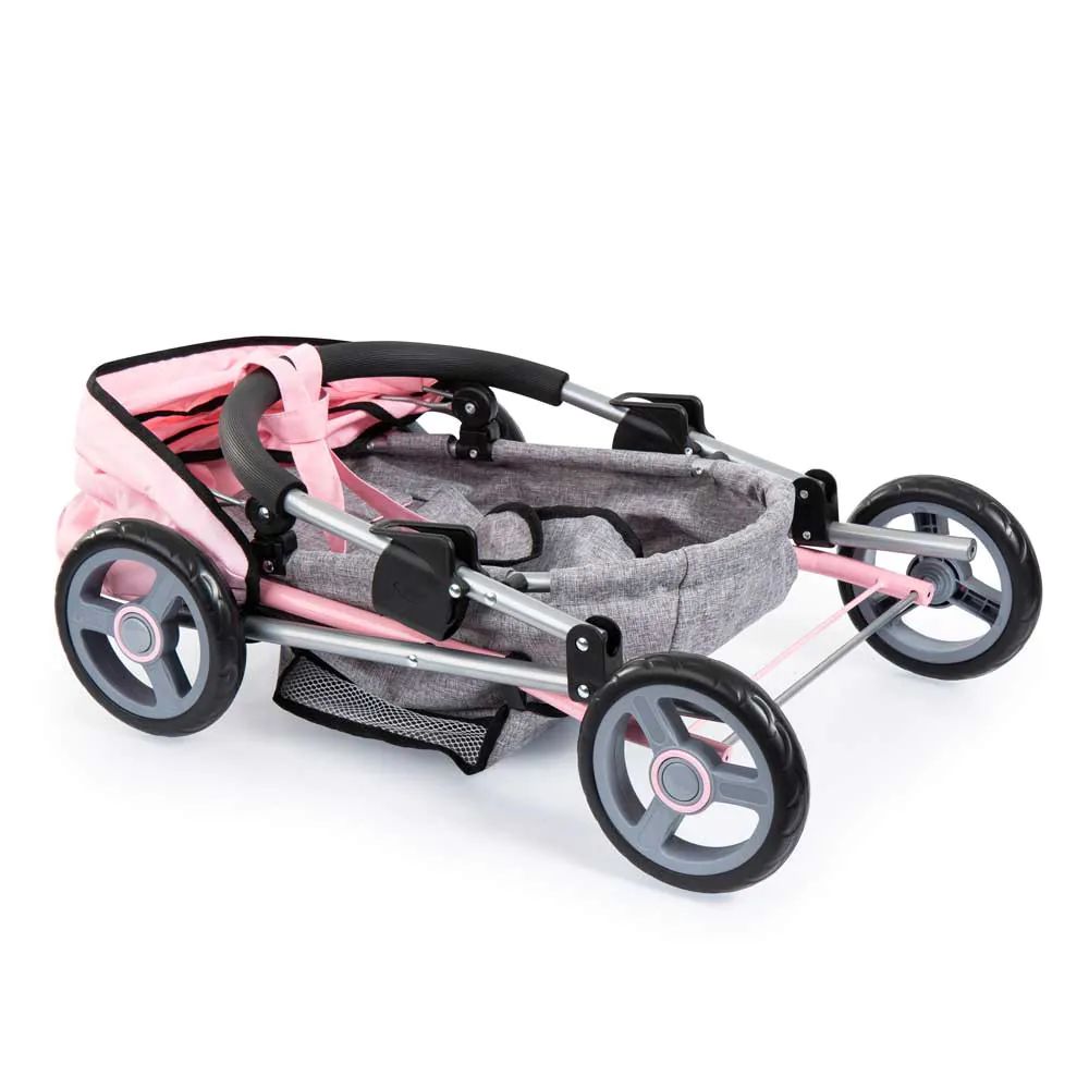Carucior pentru papusi Bayer Cosy Grey Pink - poza 5