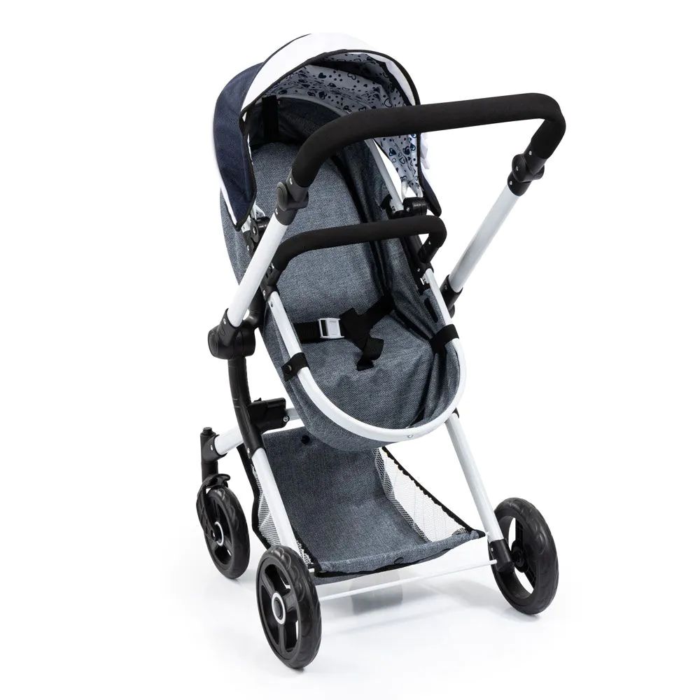 Carucior pentru papusi Bayer Neo Vario Gri cu Albastru - poza 5