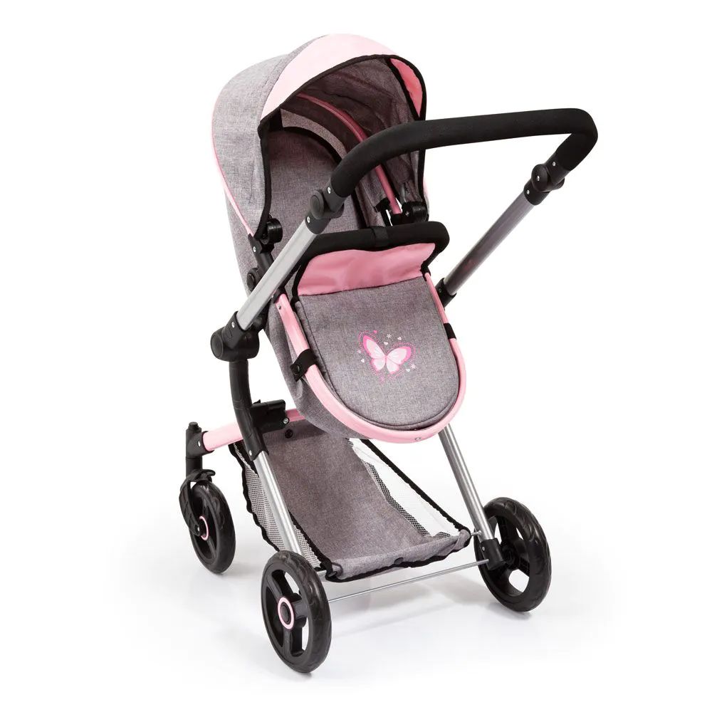 Carucior pentru papusi Bayer Neo Vario Gri cu Roz - poza 4