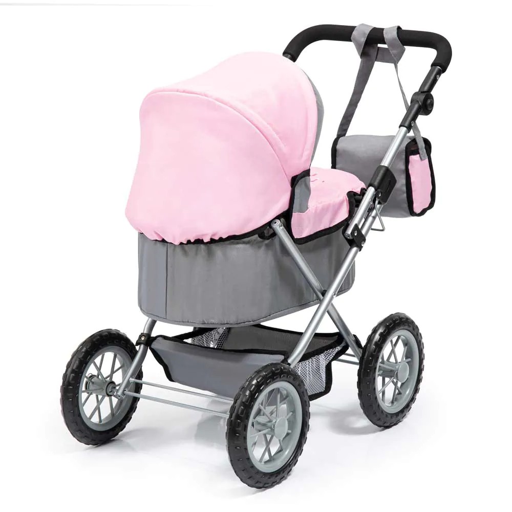 Carucior pentru papusi Bayer Trendy Gri cu Roz 13008AA - poza 2