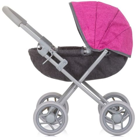 Carucior pentru papusi Chipolino Daisy grey pink linen - poza 2