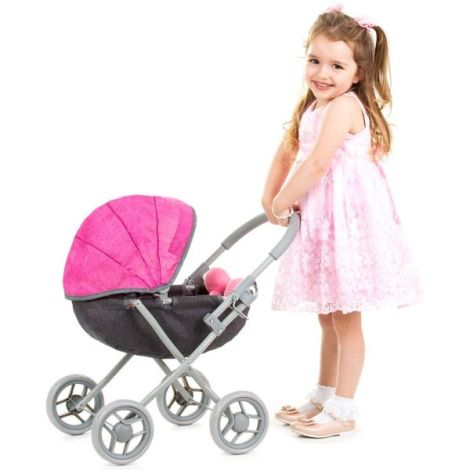 Carucior pentru papusi Chipolino Daisy grey pink linen - poza 4