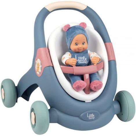Carucior pentru papusi Smoby Baby Walker 3 in 1 cu papusa - poza 1