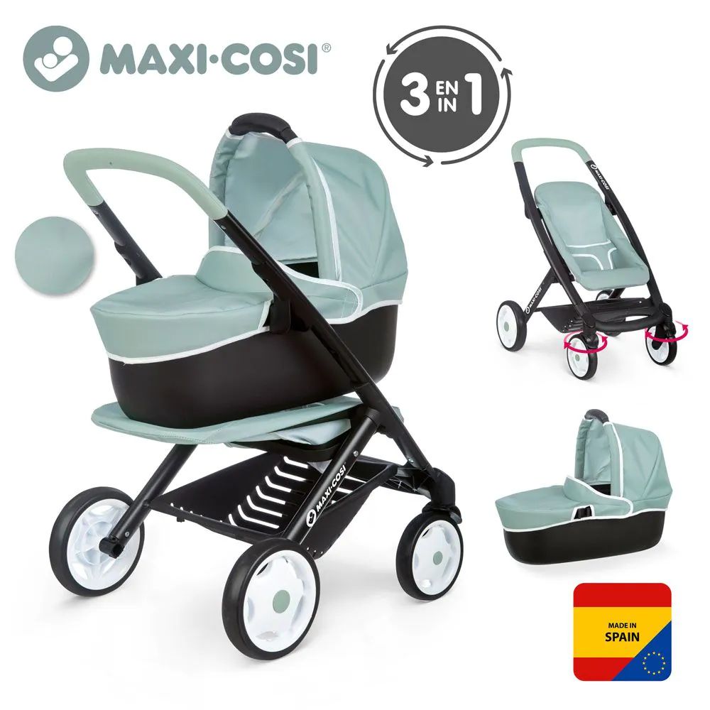 Carucior pentru papusi Smoby Maxi Cosi 3in1 Verde - poza 3