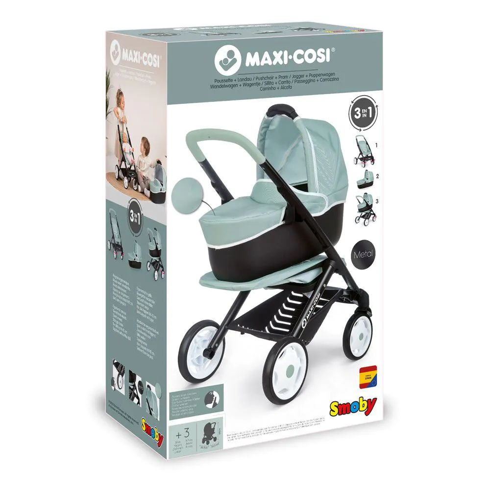 Carucior pentru papusi Smoby Maxi Cosi 3in1 Verde - poza 5