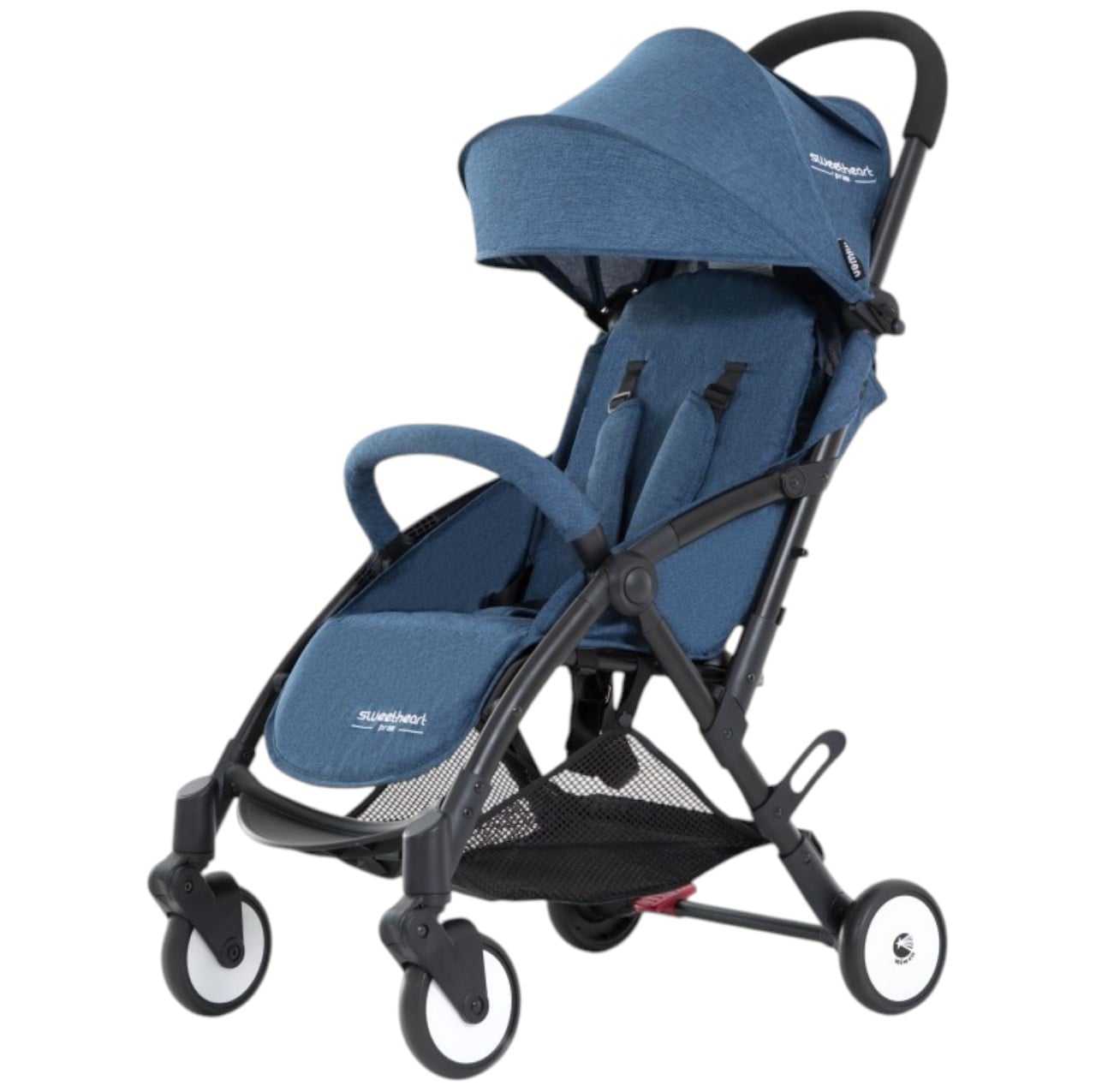 Carucior sport B508 albastru, pliabil compact, 0-36 luni, 6.1 kg, reclinabil, cos depozitare