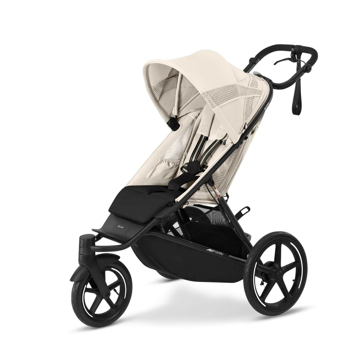 Carucior sport Cybex Gold Avi Spin Seashell Beige cu cadru Negru - poza 1