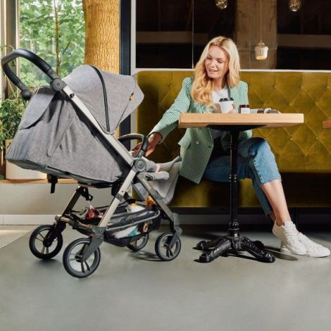 Carucior sport pliabil Skiddou Mell Normandic dream, ultracompact pentru calatorii, Gri deschis - poza 2