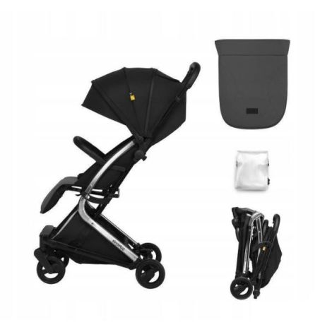 Carucior sport pliabil Skiddou Mikkeli Onyx, ultracompact pentru calatorii, Negru - poza 2
