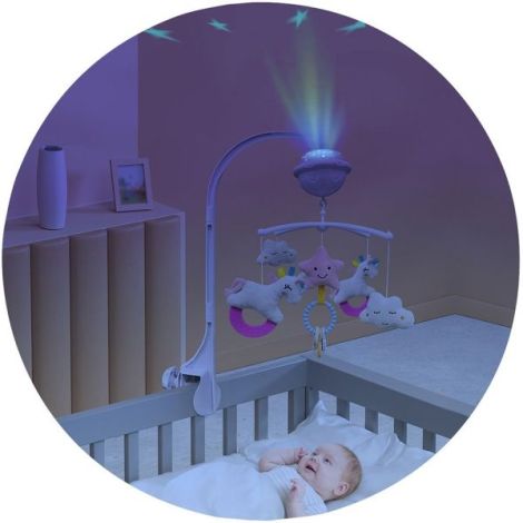 Carusel muzical pentru patut cu proiector Chipolino Unicorn - poza 2