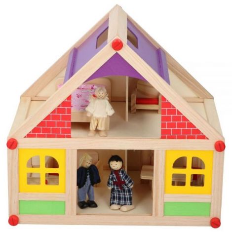 Casa de papusi din lemn Marionette 11 piese - poza 1