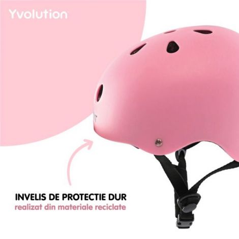 Casca protectie Yvolution 44-52 cm Pink - poza 2