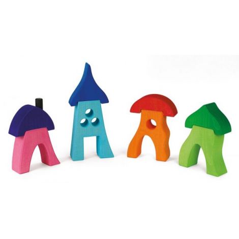 Casele Piticilor - set 8 piese din lemn - poza 1