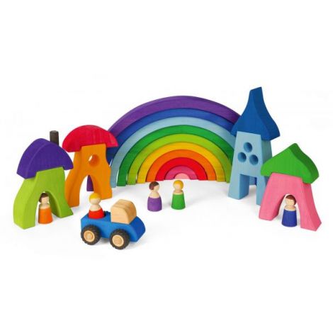 Casele Piticilor - set 8 piese din lemn - poza 2