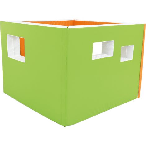 Casuta de joaca din spuma, verde-orange, potrivita pentru cresa - poza 2