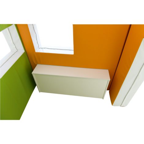 Casuta de joaca din spuma, verde-orange, potrivita pentru cresa - poza 3