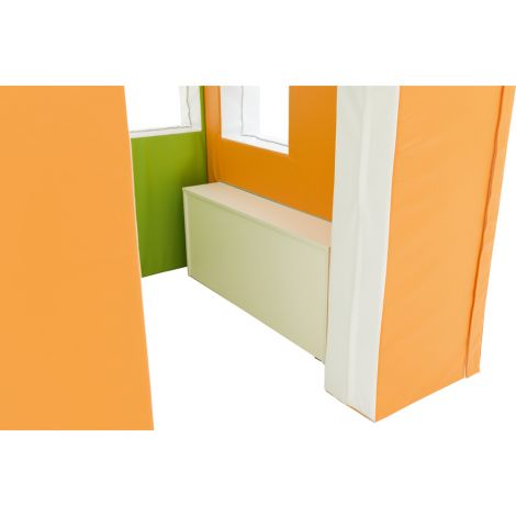 Casuta de joaca din spuma, verde-orange, potrivita pentru cresa - poza 4