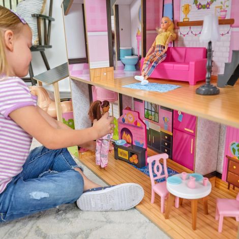 Casuta din lemn pentru papusi Windmill Elevator cu accesorii si mobilier incluse - poza 5
