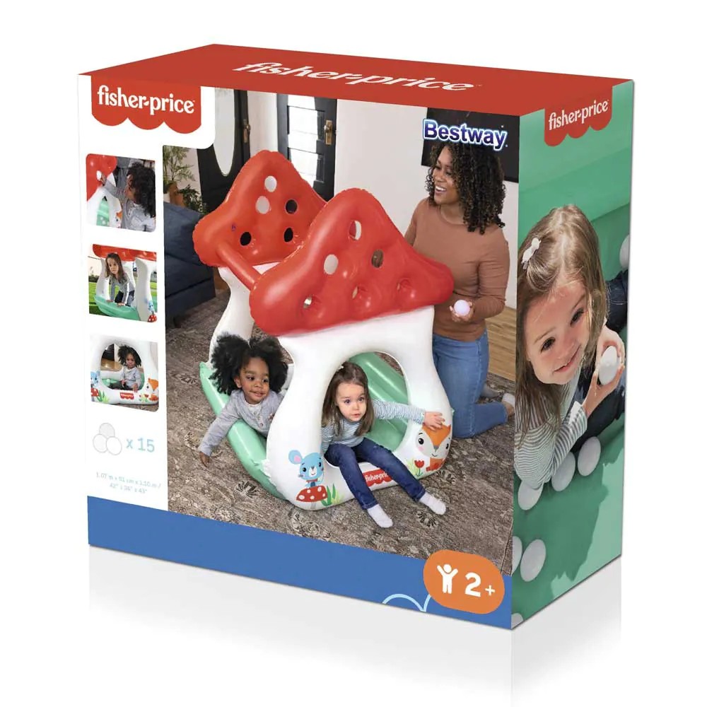 Casuta gonflabila sub forma de ciuperca Bestway Fisher Price 107x91x110 cm - poza 2