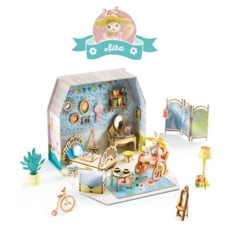 Casuta miniaturala de asamblat si colorat Alba, Djeco - poza 4
