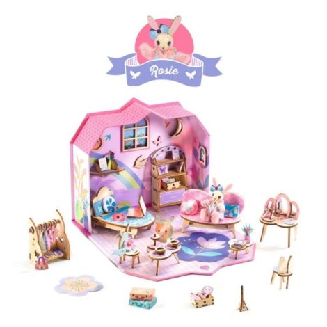 Casuta miniaturala de asamblat si colorat Rosie, Djeco - poza 2