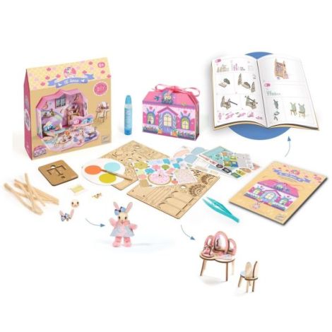 Casuta miniaturala de asamblat si colorat Rosie, Djeco - poza 4