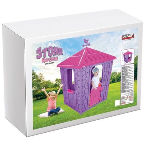 Casuta pentru copii Pilsan Stone House gray purple - poza 2