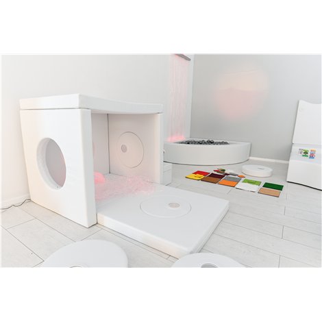 Casuta puzzle alba din spuma, huse detasabile, 120x100x110 cm cu certificat Oeko-Tex, cresa si gradinita - poza 2
