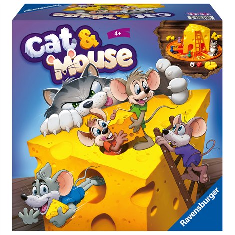 Cat & Mouse Ravensburger, joc de societate pentru copii de la 4 ani, multilingv incl.RO