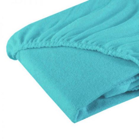 Cearsaf cu elastic din frotir turcoaz 120 60 CM - poza 2