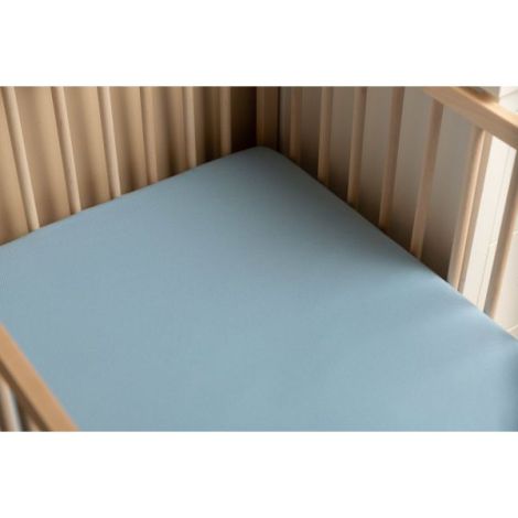 Cearsaf cu elastic din vascoza de bambus Sensillo 140x70 cm Albastru - poza 3