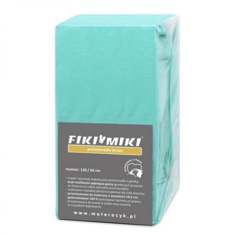 Cearsaf cu elastic jerse din bumbac Menta 120 60 cm - poza 1
