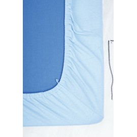 Cearsaf cu elastic pentru saltea 140 x 70 cm – albastru - poza 3