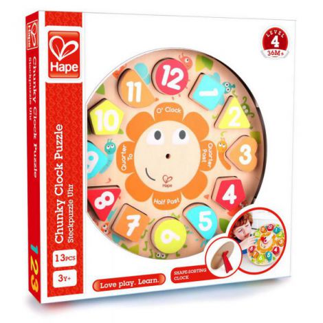 Ceas din lemn cu forme geometrice, 3 ani+, Hape E1622 - poza 2