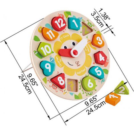 Ceas din lemn cu forme geometrice, 3 ani+, Hape E1622 - poza 4
