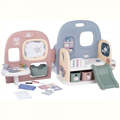 Centru de ingrijire pentru papusi Smoby Baby Care Childcare Center albastru roz cu accesorii - poza 1