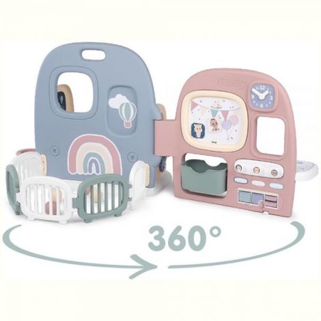 Centru de ingrijire pentru papusi Smoby Baby Care Childcare Center albastru roz cu accesorii - poza 2