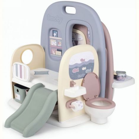 Centru de ingrijire pentru papusi Smoby Baby Care Childcare Center albastru roz cu accesorii - poza 5