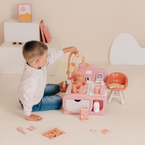 Centru de ingrijire pentru papusi Smoby Baby Nurse Cocoon Nursery 3 in 1 cu 16 accesorii - poza 3
