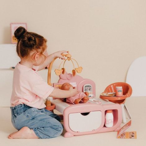 Centru de ingrijire pentru papusi Smoby Baby Nurse Cocoon Nursery 3 in 1 cu 16 accesorii - poza 4
