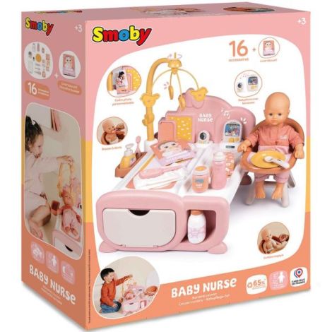 Centru de ingrijire pentru papusi Smoby Baby Nurse Cocoon Nursery 3 in 1 cu 16 accesorii - poza 5