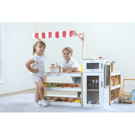 Centru de joaca din lemn Supermarket cu copertina - poza 5