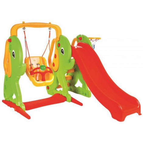 Centru de joaca Pilsan Elephant Slide and Swing Set - poza 1