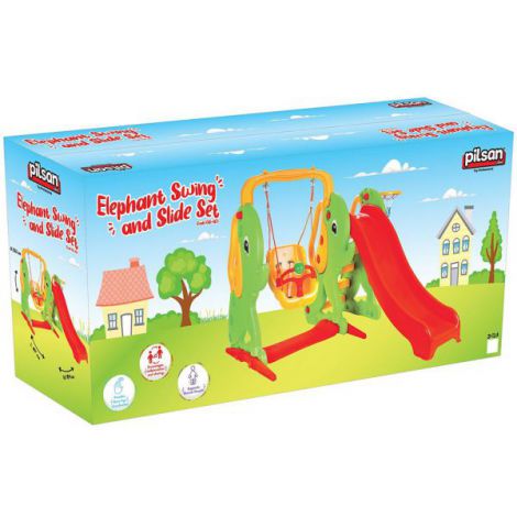 Centru de joaca Pilsan Elephant Slide and Swing Set - poza 2