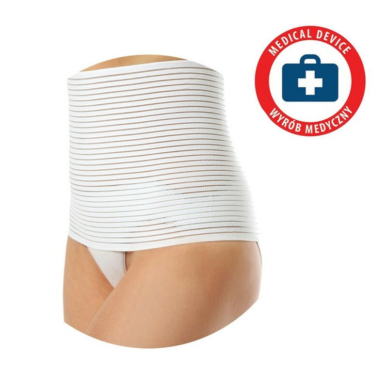 Centura abdominala postnatala, Babyono, Marime XXL, Pentru sustinerea muschilor abdominali, Reducerea durerilor postoperatorii, Prevenire hernie, Material elastic, Alb