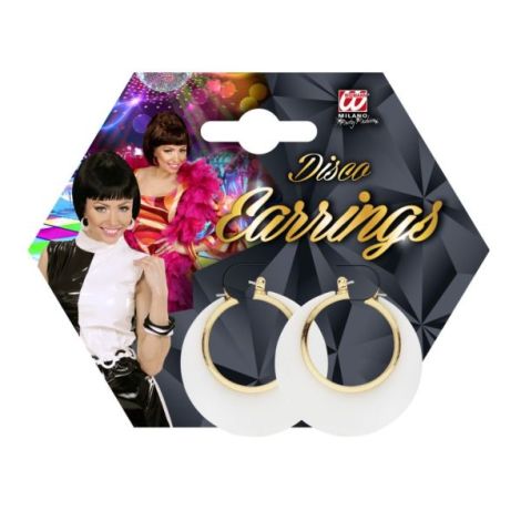 Cercei albi disco - poza 3